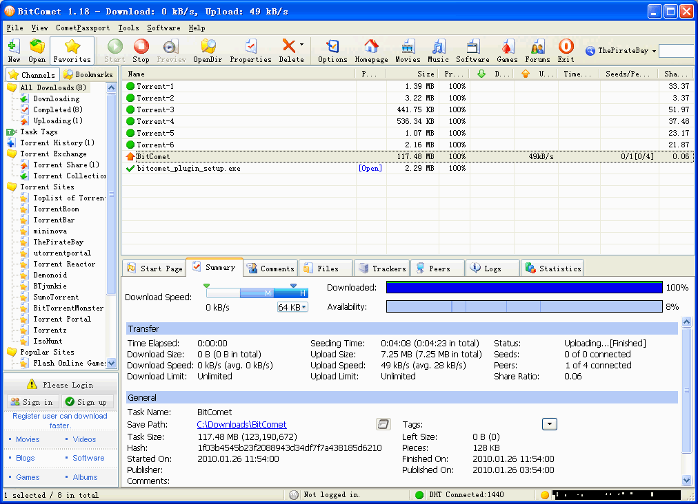 BitComet 2.01 for windows instal
